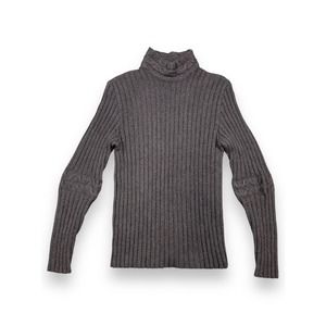Vintage Versace Grey‎ Knit Mock Neck Sweater Size 40